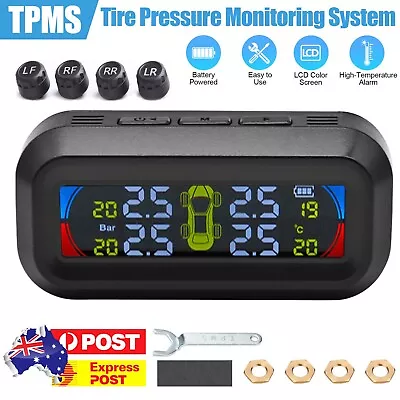 TPMS Solar Wireless Car Tire Tyre Pressure Monitor Monitoring System + 4 Sensors • $34.90