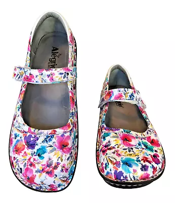 Alegria Womens Shoes 10.5 Floral Mary Jane Leather Comfort Support Nursing • $32