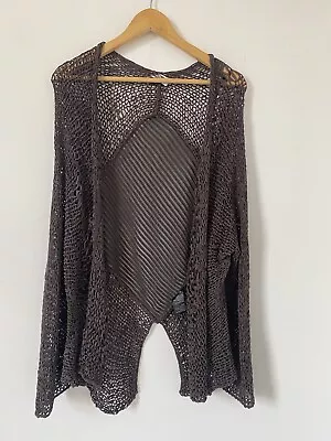 £22.50 • Buy Crea Concept Women Wrap XL Extra Large Brown Open Knit Lagenlook  Arty Cardigan