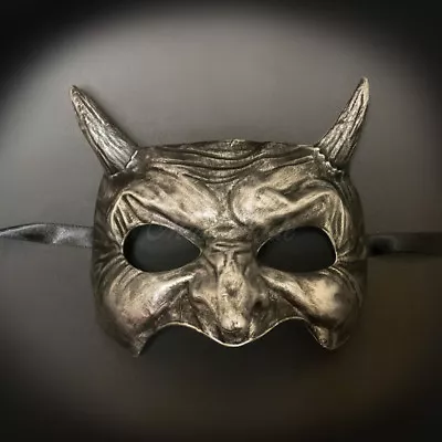 Devil Demon Masquerade Mask Halloween Costume Prom Ball Mask Silver M31020 • $9.95