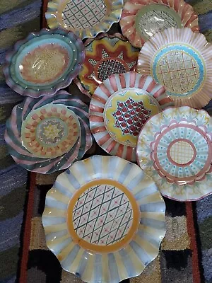 Mackenzie-Childs Monet Ceramic Fluted Dinner Plate. • $79.99