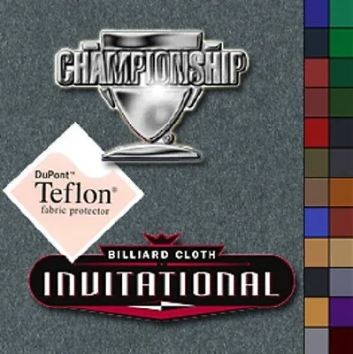 $109.75 • Buy Championship Invitational 7' Pool Table Felt Cloth Choose Your Color
