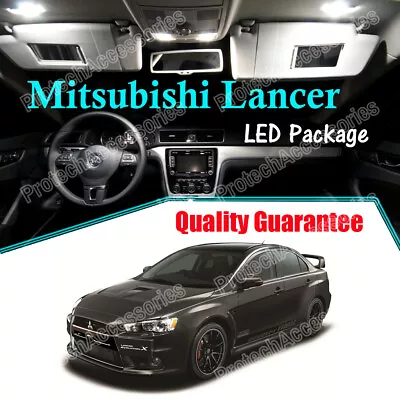 White LED Interior Lights Package Kit For 2008 - 2015 Mitsubishi Lancer Evo X • $20.22