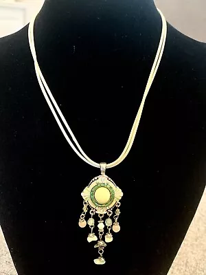 Neon Costume Jewelry Necklace With Drop Pendant & Beads  • $5.75