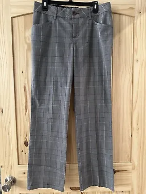 Womens Lee Platnium Label Plaid Dress Work Business Pants Grey W/ Pink Stripe • £11.39