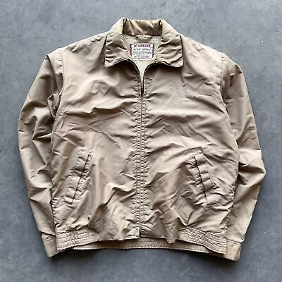 Vintage 50s McGregor Beige Nylon Instant Warmup Jacket Size 42 • $40