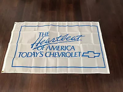 Vintage Chevrolet Heartbeat Bowtie Dealer Flag Banner GM Chevy 3’x5’ NOS • $89