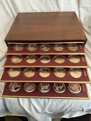 Vintage Franklin Mint History Of The United States Bronze Medallion Set • $99.99