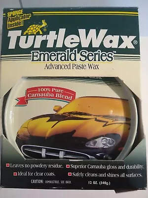 Vintage Turtle Wax Emerald Series Advanced Paste Wax 1998 12oz Opened • $18.03