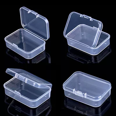 New Mini Square Clear Plastic Small Box Jewelry Storage Container Beads Case + • $1.25
