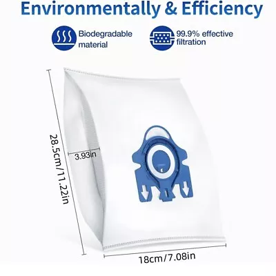 4Pcs 3D Efficiency Capacity Vacuum Dust Bag Hoover Bags For Miele GN Vacuum Bags • £6.57