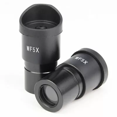 2PCS WF5X/20mm Mounting 30mm Microscope Wide Angle Eyepiece With Rubber Cup • £12.53