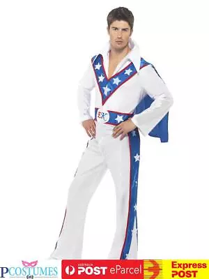 Evel Knievel Mens Costume Stunt Stuntman Outfit Daredevil Motorbike 1970s • $76.45