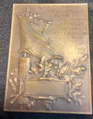 The Society Of Medalists Bronze F. Vernon  Banquet Des Tuileries  22 Sept 1900 • $150