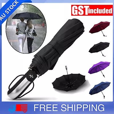 10Ribs Automatic Umbrella Auto Open Close Compact Folding Anti Rain Windproof AU • $6.85