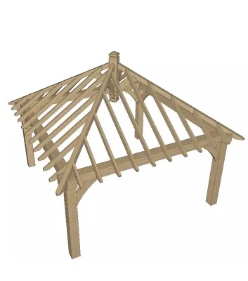 100% GREEN OAK GAZEBO / HOT TUB SHELTER  3m X4m Handmade • £3450