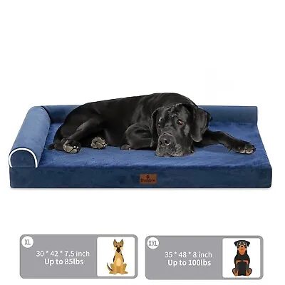 M/L/XL/XXL Dog Bed Orthopedic Memory Foam Pet Bolster Sofa With Removable Cover • $39.99