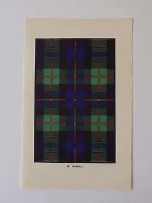 Vintage Print Murray Tartan 1940's Scotland Scottish Clan • £7.99
