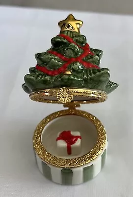 Rare Vintage Mud Pie Ceramics Between Friends Christmas Tree Trinket/Ring Box • $10