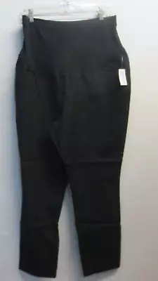 OLD NAVY Maternity Full-Panel Pixie Ankle Pants - BLACK - SIZE 18 • $19.99