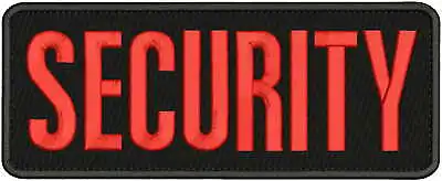 Security Embroidery Patch 4x11 Hook   On Back Black/red • $12.99