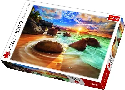 £8.09 • Buy Trefl 1000 Piece Adult Large Samudra Beach India Sun Rocks Jigsaw Puzzle NEW
