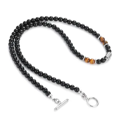 Fashion Natural Stone Beaded Necklace For Men Women Yoga Healing Anxiety Relief • $4.12