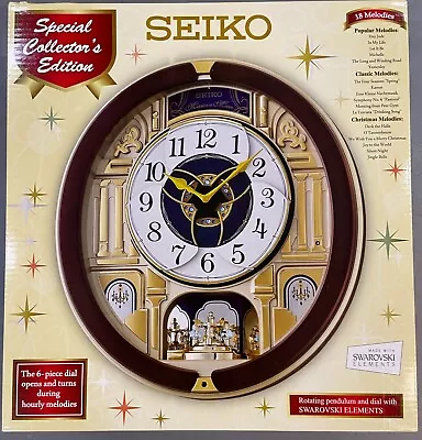 SEIKO Collector Edition Melodies In Motion Wall Clock QXM541BRH Swarovski Cryst • $199