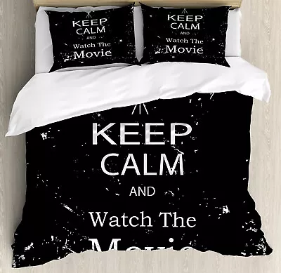 Keep Calm Duvet Cover Set Watch Movie Grunge • £32.99