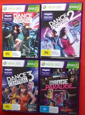 Dance Central 1 - 3 + Dance Paradise XBOX 360 X4 Game Bundle FREE POST+TRACKING • $39.95