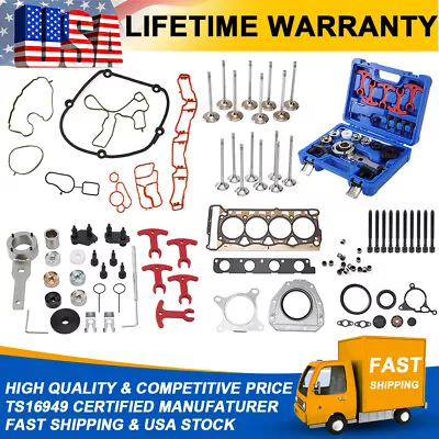 For Audi VW Timing Chain Tool + Head Gasket Set Kit Valves TSI TFSI 2.0T 2008+ • $197.21