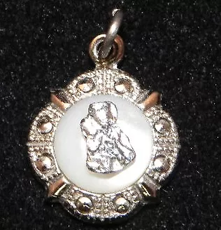 Sterling Silver Mother Of Pearl Saint Anne Pendant Or Charm Basilica Marcasites • $4.60