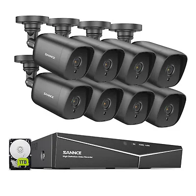 SANNCE 1080P 8 Channel DVR 8 Cameras Security System 1TB HDD IR Night Vision • $339.39