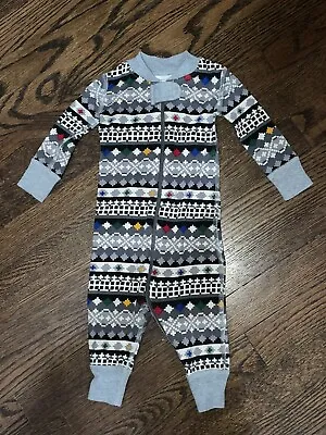 Baby Boys Hanna Andersson Fair Isle Sleeper Romper Pajamas 60 3-6 Months • $13.99