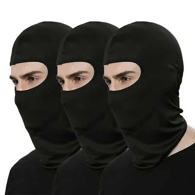 3 Pack Outdoor Ski Motorcycle Cycling Balaclava Lycra Full Face Mask Ultra Thin • $9.99