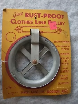 VTG New Old Stock Rust Proof Clothes Line Pulley Metal Samuel Ginns NOS Estate • $14