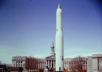 1959 35mm Slide Titan Missile Rocket W/ Colorado Capitol Building In Background • $19.95