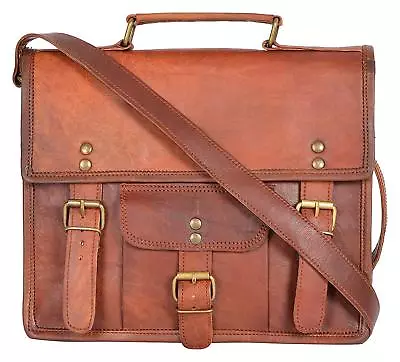  Men's Real Goat Leather Messenger Shoulder Bag Vintage Briefcase Bag • $33.25