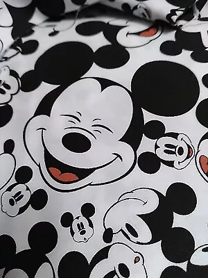 DISNEY Mickey Mouse Print Cotton Fabric BTY • $9