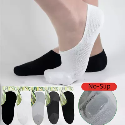 5/10 Pairs Bamboo No Show No-slip Ankle Sport Breathe Mesh Socks Men/Women 6-11 • $8.54