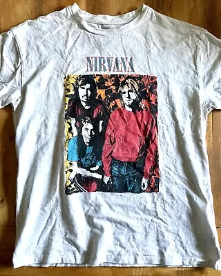 Vintage Style Nirvana Band T-shirt (gap Teen 14-16) White Kurt Cobain Grunge • $9