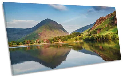 Lake District Landscape PANORAMIC CANVAS WALL ART Print Picture Blue • £39.99