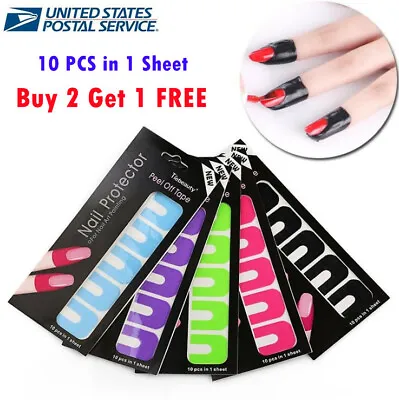 10PCS Nail Spill-proof Protector Finger Cover Sticker Nail Polish Peel Off Tape • $3.99