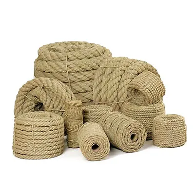 £62.90 • Buy Natural Jute Rope Twisted Braided Decking Garden Boating Sash 6-60mm Up To 500m