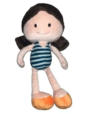 Nici Wonderland Baby Doll Plush Stuffed Animal Toy Blue Stripes Brown Hair • $24