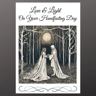 Love & Light Handfasting Day Card Pagan Wiccan Gothic Personalised Seeded Wed • £2.99