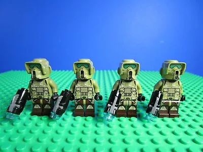 4 Genuine LEGO STAR WARS KASHYYYK SCOUT CLONE TROOPER Minifigure Set LOT 75035 • £54.92