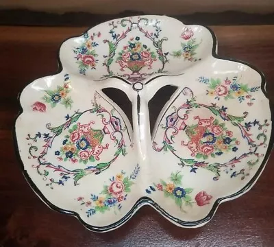 Vtg Trinket Dish Floral Bouquet Design Ceramic Made In Japan - Candy Jewelry  • $9.95