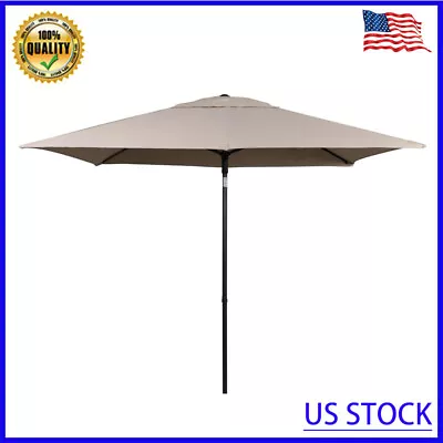 6 X 7.5 Ft Push-Up Rectangular Market Umbrella Patio Umbrella Garden Yard UV • $29.97