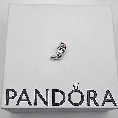 Genuine Pandora Red Enamel Christmas Stocking Teddy Bear Charm ALE 925 #791773CZ • £19